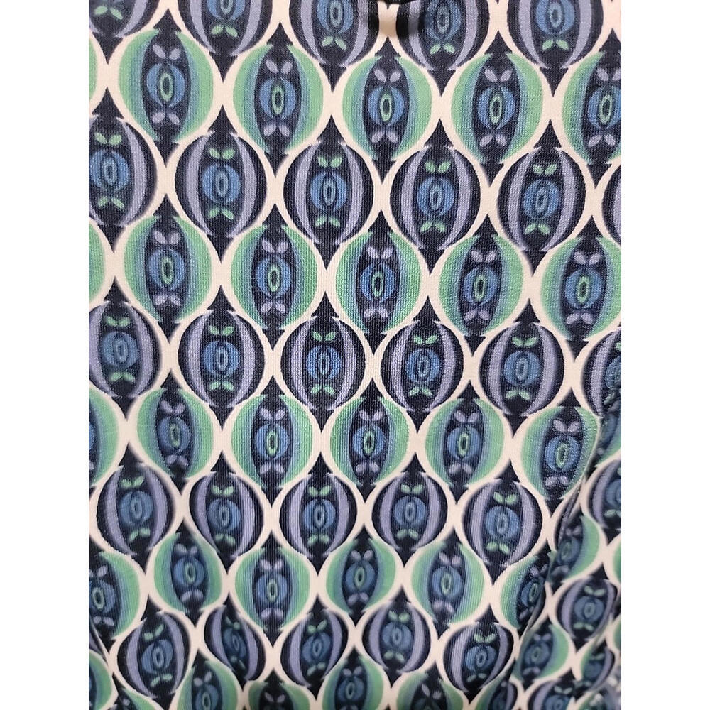 Max Studio GEO Pattern Size L Navy Green Wide Leg Jumpsuit NWT $118 #C - Picture 11 of 14